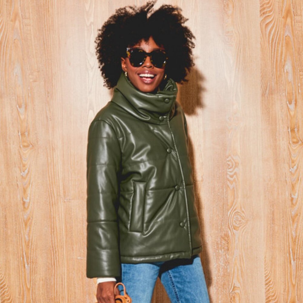 Tuckernuck Pomander Place Olive Vegan Leather Ralph Jacket